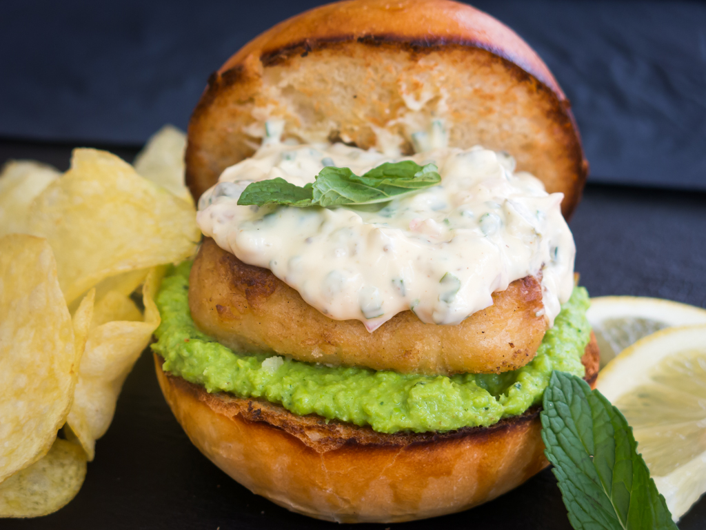 Fish and chips sandwich
